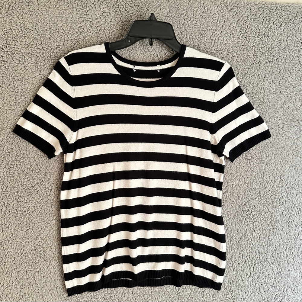 Women’s Sweater Black and White Striped T-Shirt